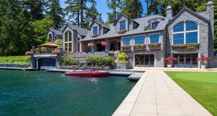 Magnificent Lakefront Mansion with Private Boat Dock